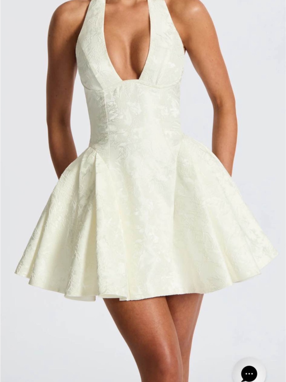 Babyboo XS Ivory Halter Fit & Flare Dress